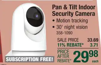 Menards Pan & Tilt Indoor Security Camera offer