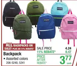 Menards Backpack offer