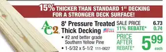 Menards 8' Pressure Treated Thick Decking offer