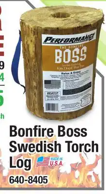 Menards Bonfire Boss Swedish Torch Log offer