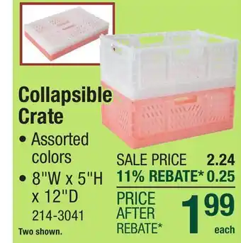 Menards Collapsible Crate offer