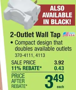 Menards 2-Outlet Wall Tap offer