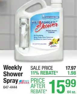 Menards Weekly Shower Spray offer