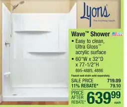 Menards Wave Shower offer