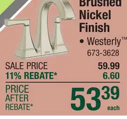 Menards Brushed Nickel Finish Faucet offer