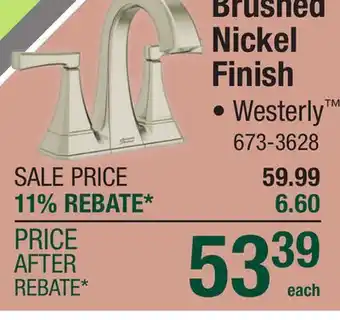 Menards Brushed Nickel Finish Faucet offer
