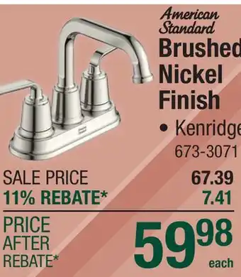 Menards Brushed Nickel Finish offer