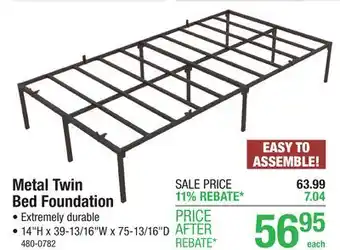 Menards Metal Twin Bed Foundation offer