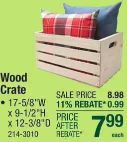 Menards Wood Crate offer