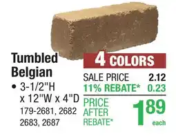 Menards Tumbled Belgian offer