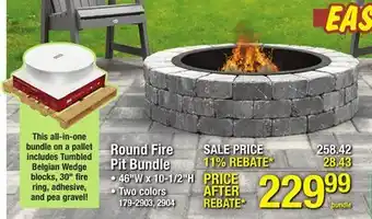 Menards Round Fire Pit Bundle offer