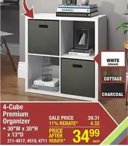 Menards 4-Cube Premium Organizer offer
