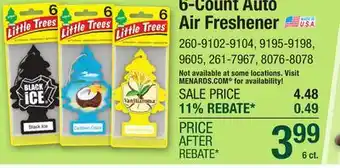 Menards 6-Count Auto Air Freshener offer