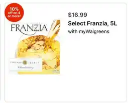 Walgreens Select Franzia, 5L offer