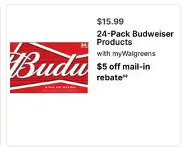 Walgreens 24-Pack Budweiser Products offer