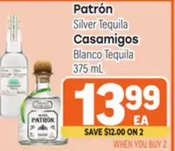 Tony’s Fresh Market Patrón Silver Tequila, Casamigos Blanco Tequila offer