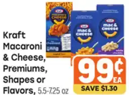 Tony’s Fresh Market Kraft Macaroni & Cheese, Premiums, Shapes or Flavors offer