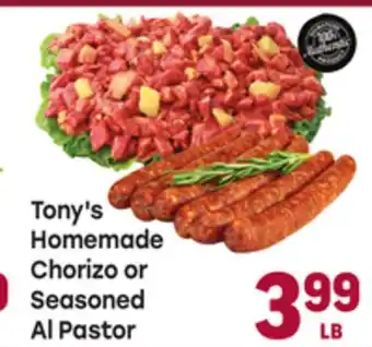 Tony’s Fresh Market Tony's Homemade Chorizo or Seasoned Al Pastor offer