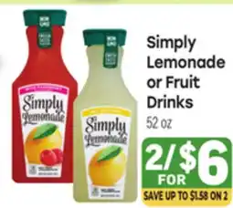 Tony’s Fresh Market Simply Lemonade or Fruit Drinks offer