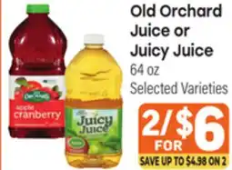 Tony’s Fresh Market Old Orchard Juice or Juicy Juice offer
