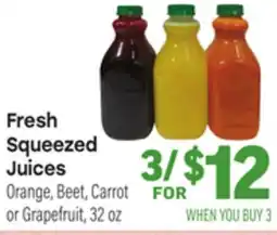 Tony’s Fresh Market Fresh Squeezed Juices offer
