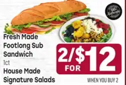 Tony’s Fresh Market Fresh Made Footlong Sub Sandwich 1ct. House Made Signature Salads offer