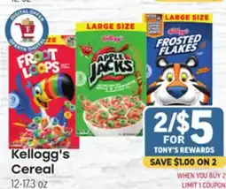 Tony’s Fresh Market Kellogg's Cereal offer