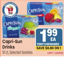 Tony’s Fresh Market Capri-Sun Drinks offer