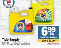 Tony’s Fresh Market Tide Simply offer