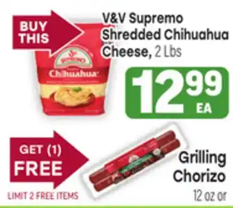 Tony’s Fresh Market V&V Supremo Shredded Chihuahua Cheese offer