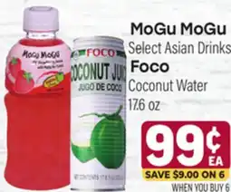 Tony’s Fresh Market MoGu MoGu Select Asian Drinks Foco Coconut Water offer