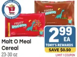 Tony’s Fresh Market Malt O Meal Cereal offer
