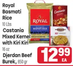 Tony’s Fresh Market Royal Basmati Rice 10 Lbs, Castania Mixed Kernel, with Kiri Kiri 16oz,, Djerdan Beef Burek, 850 gr offer