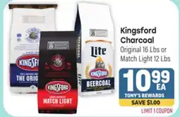 Tony’s Fresh Market Kingsford Charcoal offer