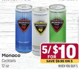 Tony’s Fresh Market Monaco Cocktails offer