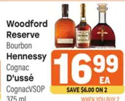 Tony’s Fresh Market Woodford Reserve Bourbon Hennessy Cognac D'ussé CognacVSOP offer