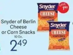 Riesbeck Snyder of Berlin Cheese or Corn Snacks offer