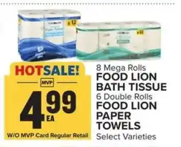 Food Lion FOOD LION BATH TISSUE / FOOD LION PAPER TOWELS offer