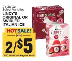 Food Lion LINDY’S ORIGINAL OR SWIRLED ITALIAN ICE offer