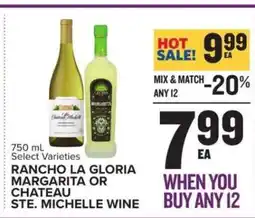 Food Lion Rancho La Gloria Margarita or Chateau Ste. Michelle Wine offer