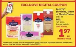 Safeway Lucerne Cheese and Milk offer