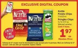 Safeway Kettle Potato Chips & Pringles Chips offer