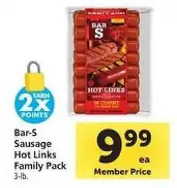 Safeway Bar-S Sausage Hot Links Family Pack offer