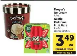 Safeway Dreyer's Ice Cream / Nestlé Outshine Fruit Bars offer