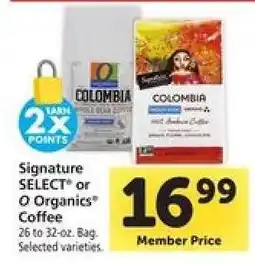 Safeway Signature SELECT or O Organics Coffee offer