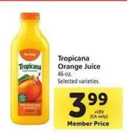 Safeway Tropicana Orange Juice offer