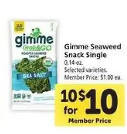 Safeway Gimme Seaweed Snack Single offer