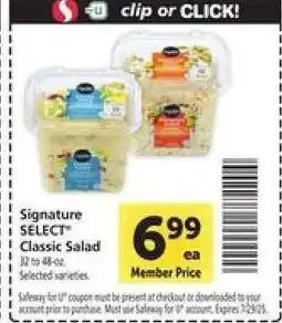 Safeway Signature SELECT Classic Salad offer