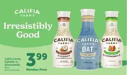 Safeway Califia Farms Oatmilk or Almondmilk offer