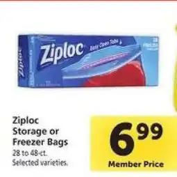 Safeway Ziploc Storage or Freezer Bags offer